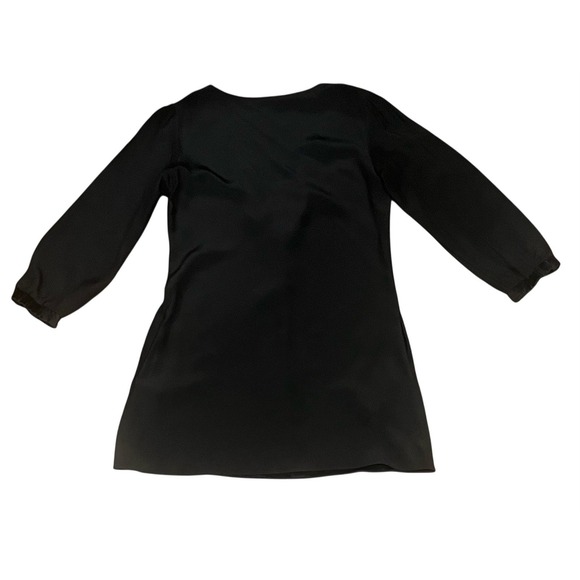 MYNE Size M Black Silk Shirt Dress /w Pockets. - Picture 4 of 8